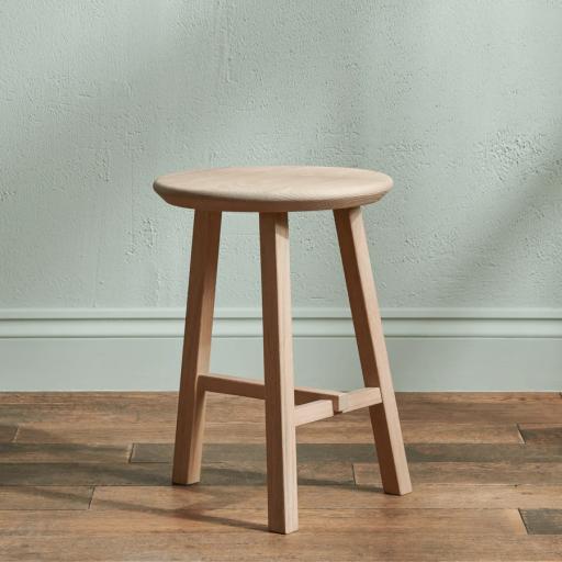 Northwich Round Stool, Natural Oak - Neptune Furniture