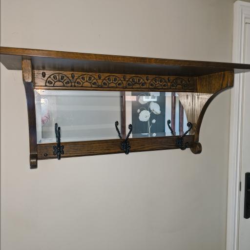 Old Charm Coat Rack with shelf and Mirror - Ex-Display Furniture Clearance