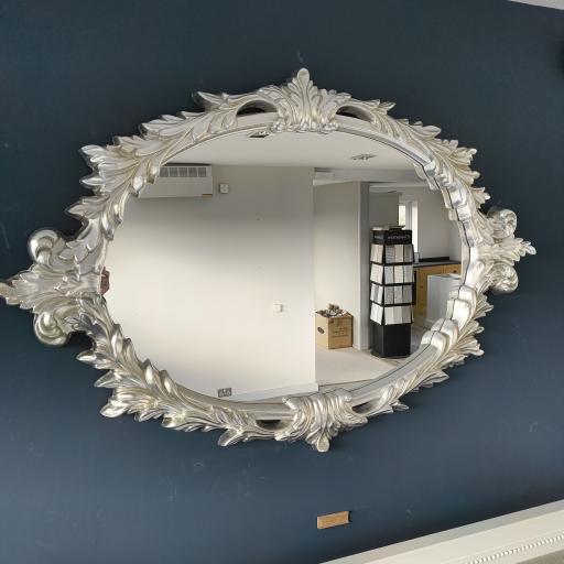 Oval Silver Leaf Mirror - Gallery Direct