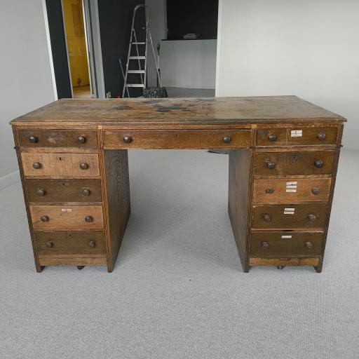 Antique/Vintage Hand Made Solid Oak Desk - Project/restoration